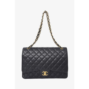 Pre-Loved Chanel™ 2017 Black Caviar Leather Jumbo Double Flap Bag